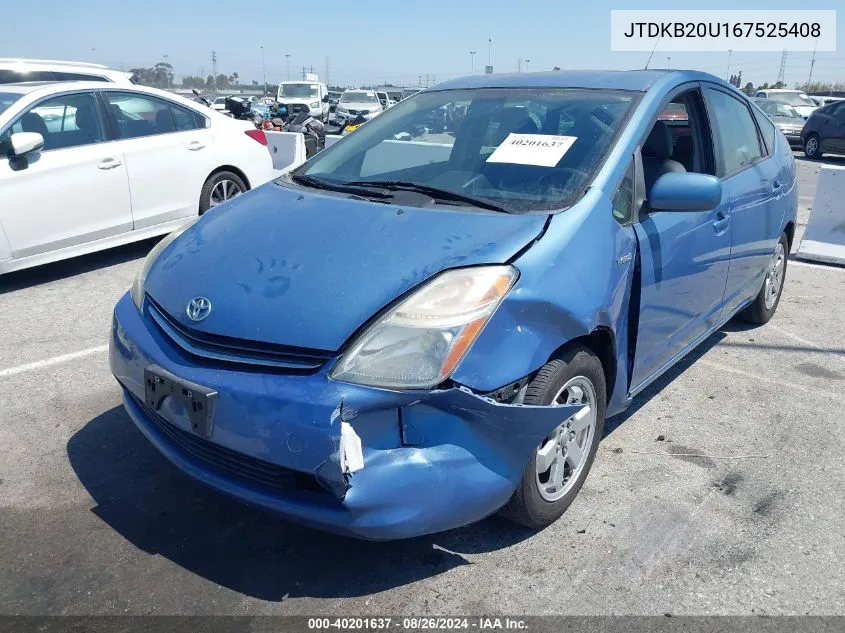 2006 Toyota Prius VIN: JTDKB20U167525408 Lot: 40201637