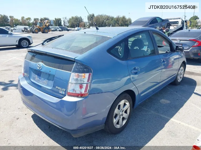 2006 Toyota Prius VIN: JTDKB20U167525408 Lot: 40201637