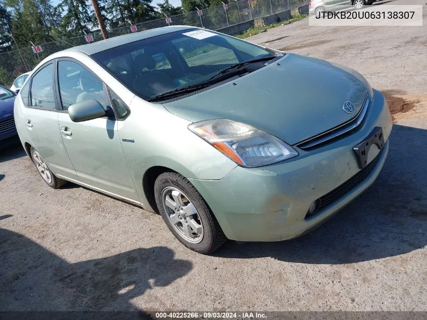 2006 Toyota Prius VIN: JTDKB20U063138307 Lot: 40225266