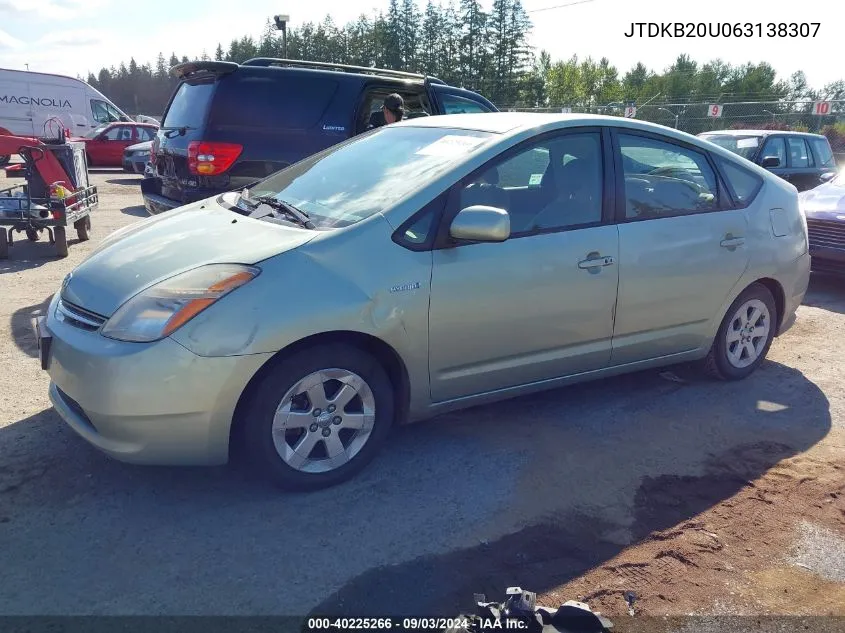 2006 Toyota Prius VIN: JTDKB20U063138307 Lot: 40225266