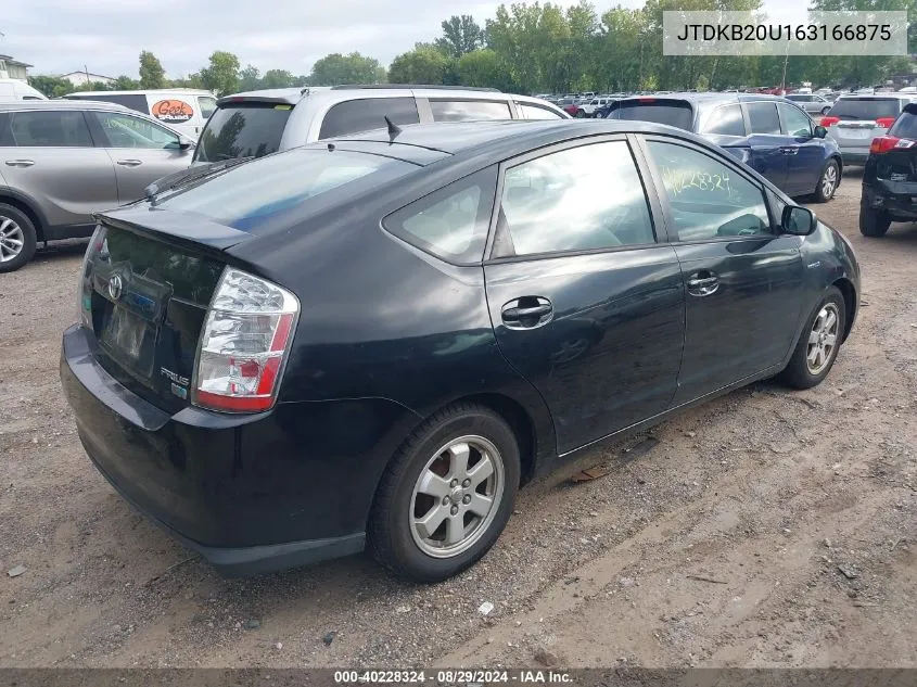 2006 Toyota Prius VIN: JTDKB20U163166875 Lot: 40228324