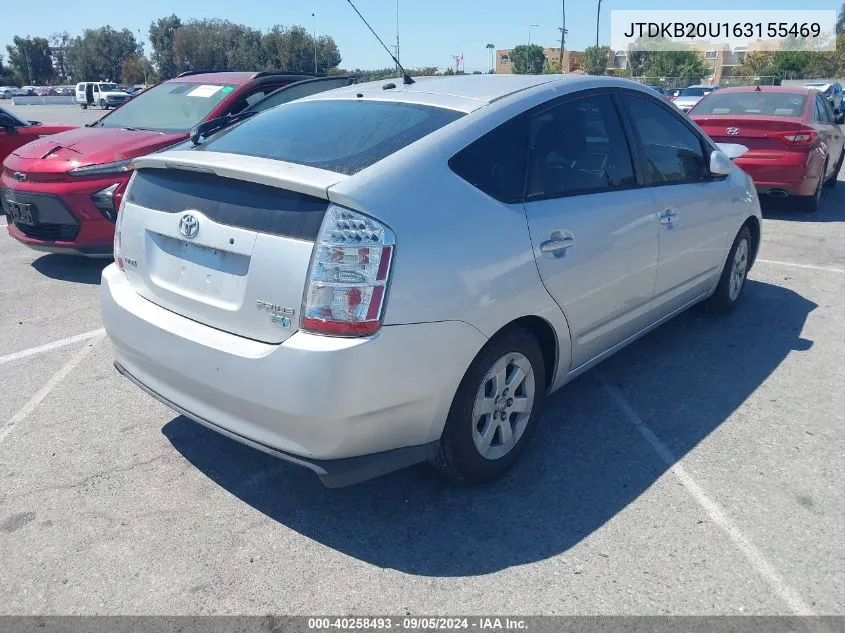 2006 Toyota Prius VIN: JTDKB20U163155469 Lot: 40258493