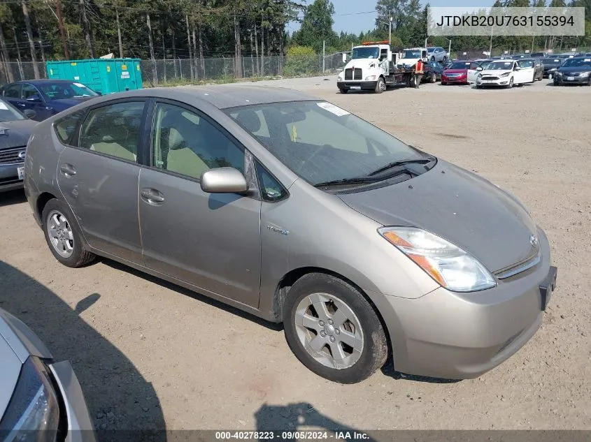 2006 Toyota Prius VIN: JTDKB20U763155394 Lot: 40278223