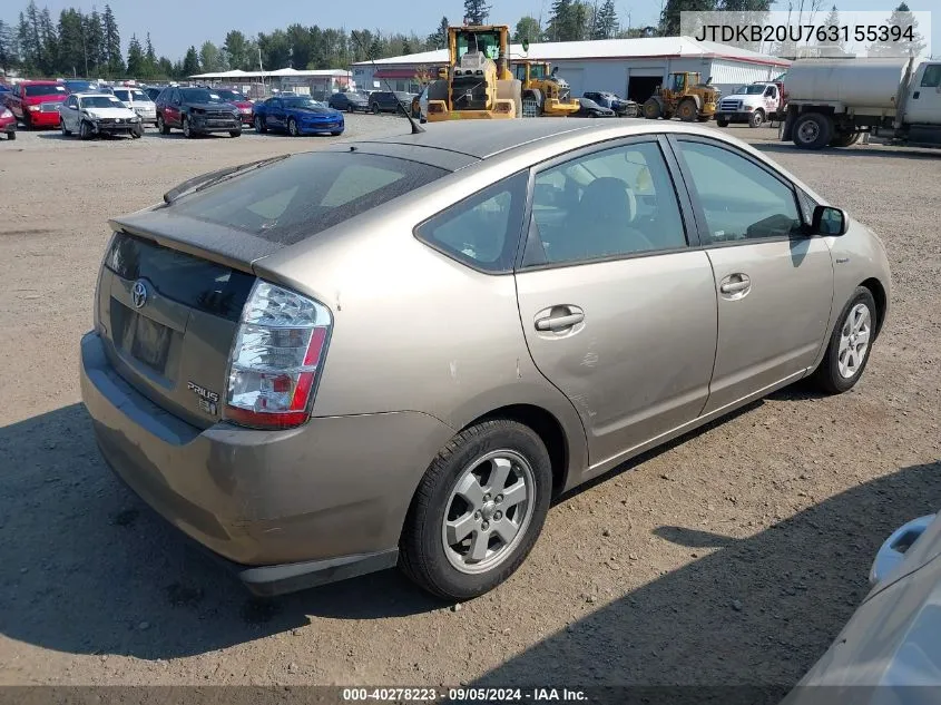 2006 Toyota Prius VIN: JTDKB20U763155394 Lot: 40278223