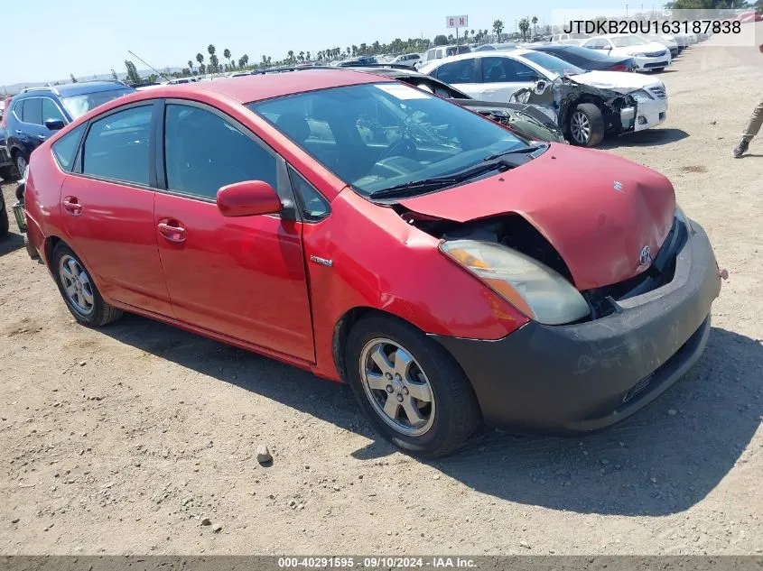 2006 Toyota Prius VIN: JTDKB20U163187838 Lot: 40291595