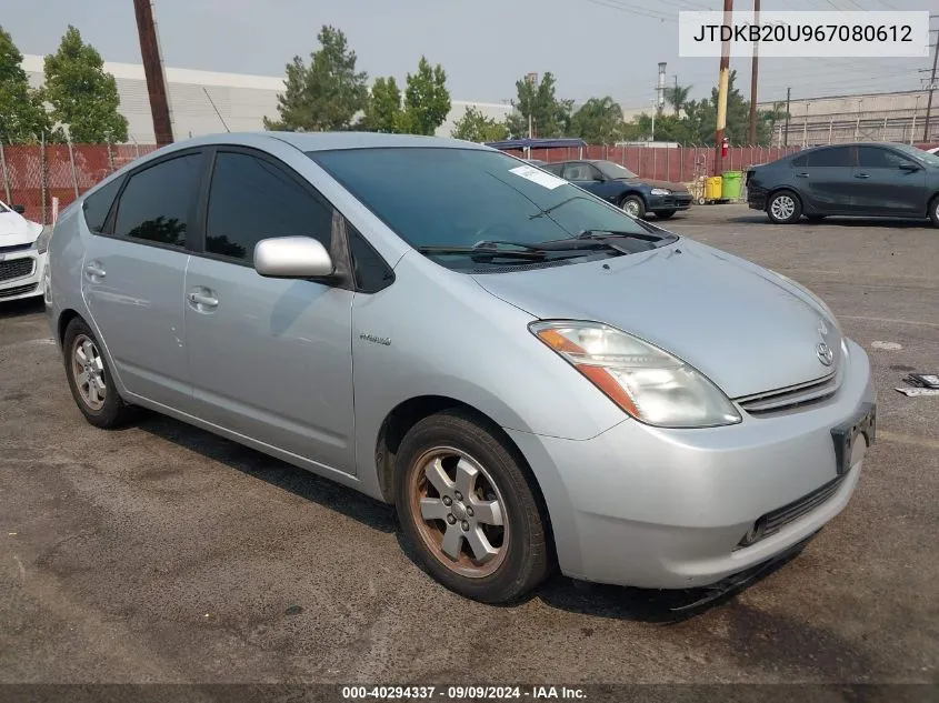 2006 Toyota Prius VIN: JTDKB20U967080612 Lot: 40294337