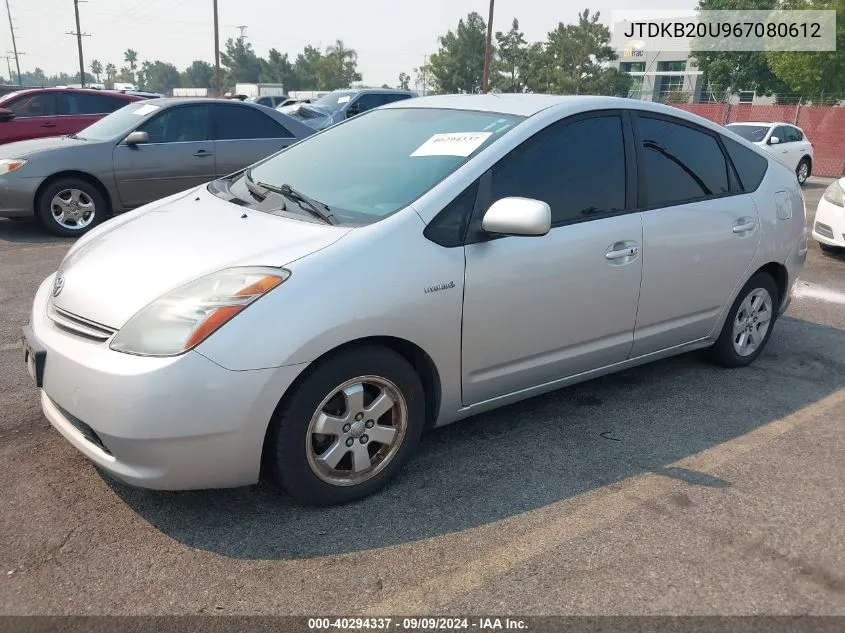 2006 Toyota Prius VIN: JTDKB20U967080612 Lot: 40294337