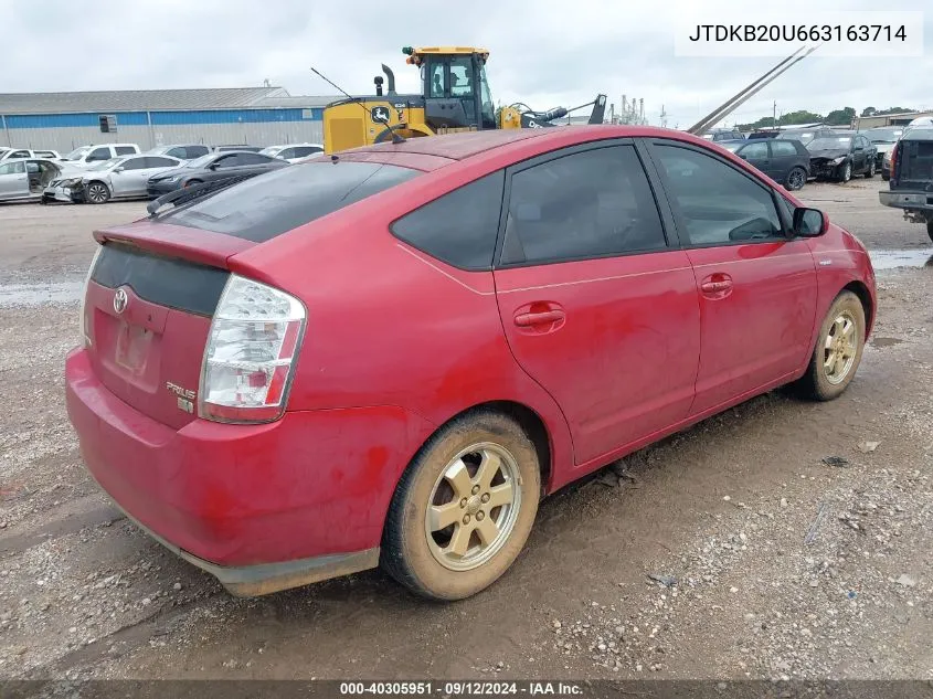 2006 Toyota Prius VIN: JTDKB20U663163714 Lot: 40305951