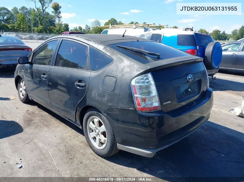 2006 Toyota Prius VIN: JTDKB20U063131955 Lot: 40316619