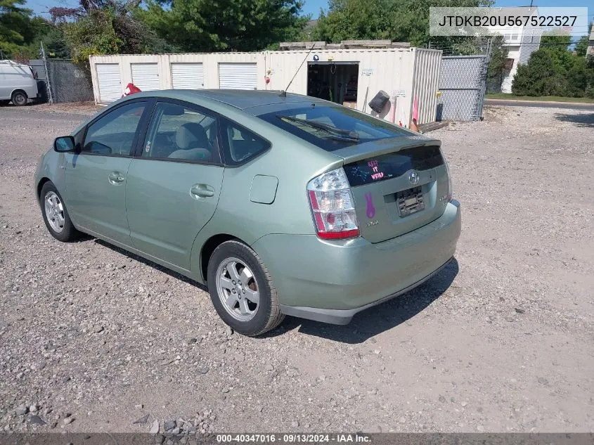 2006 Toyota Prius VIN: JTDKB20U567522527 Lot: 40347016