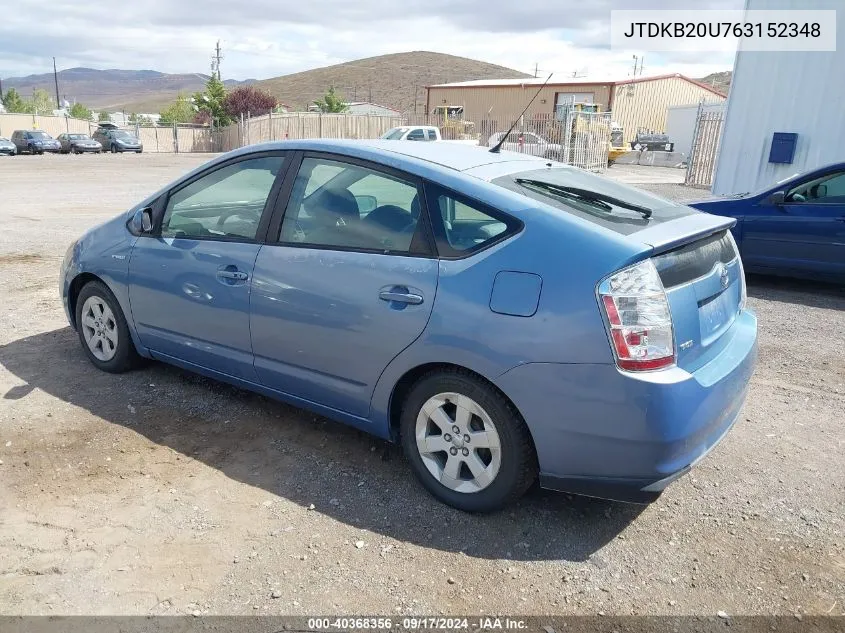 2006 Toyota Prius VIN: JTDKB20U763152348 Lot: 40368356