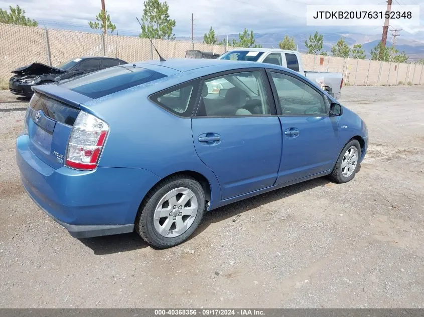 2006 Toyota Prius VIN: JTDKB20U763152348 Lot: 40368356