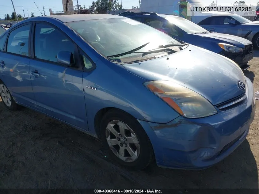 2006 Toyota Prius VIN: JTDKB20U163168285 Lot: 40368416