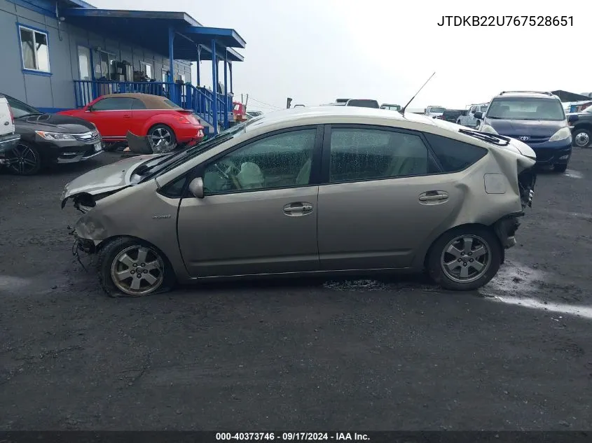 2006 Toyota Prius VIN: JTDKB22U767528651 Lot: 40373746