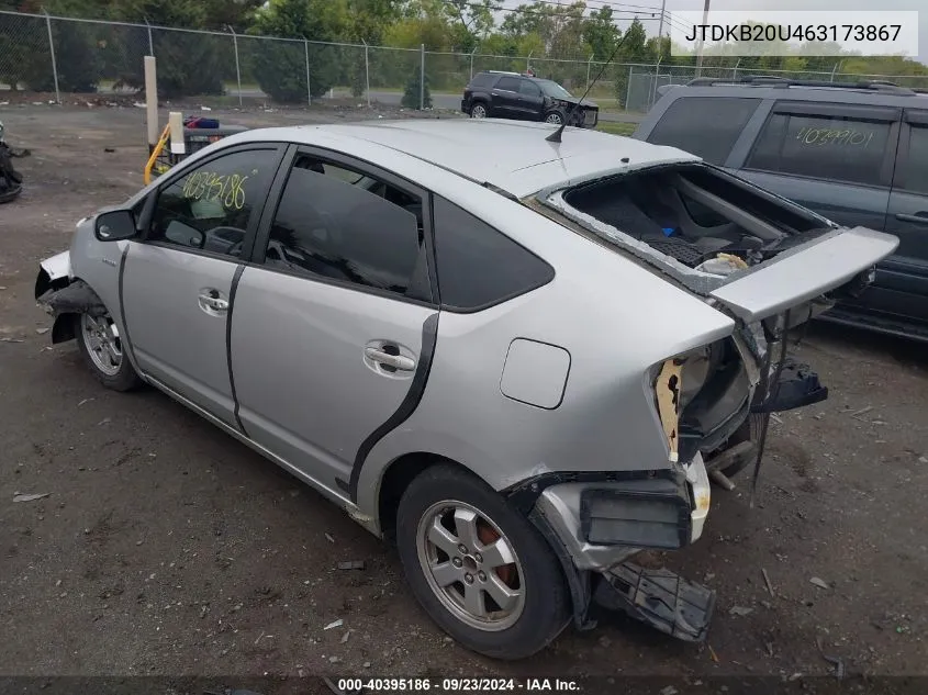 2006 Toyota Prius VIN: JTDKB20U463173867 Lot: 40395186