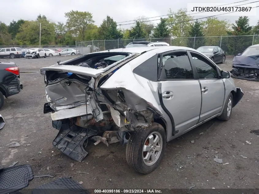 2006 Toyota Prius VIN: JTDKB20U463173867 Lot: 40395186