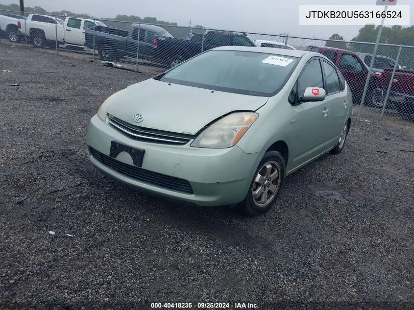 2006 Toyota Prius VIN: JTDKB20U563166524 Lot: 40418235