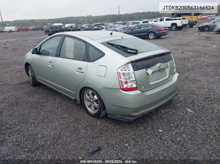 2006 Toyota Prius VIN: JTDKB20U563166524 Lot: 40418235