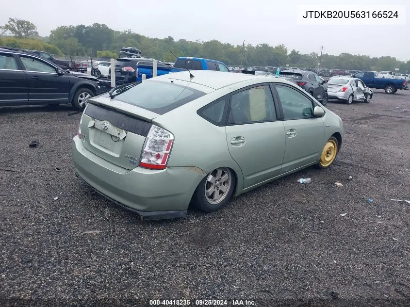 2006 Toyota Prius VIN: JTDKB20U563166524 Lot: 40418235