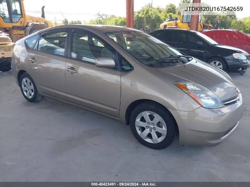 2006 Toyota Prius VIN: JTDKB20U167542659 Lot: 40423491