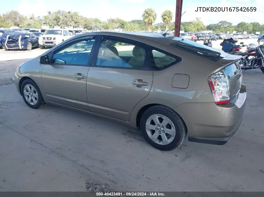 2006 Toyota Prius VIN: JTDKB20U167542659 Lot: 40423491