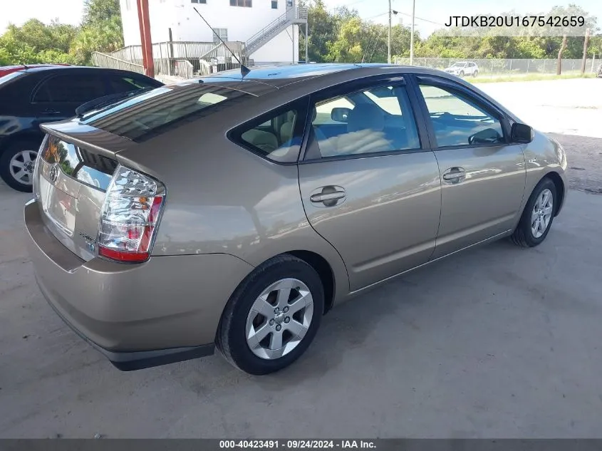 2006 Toyota Prius VIN: JTDKB20U167542659 Lot: 40423491