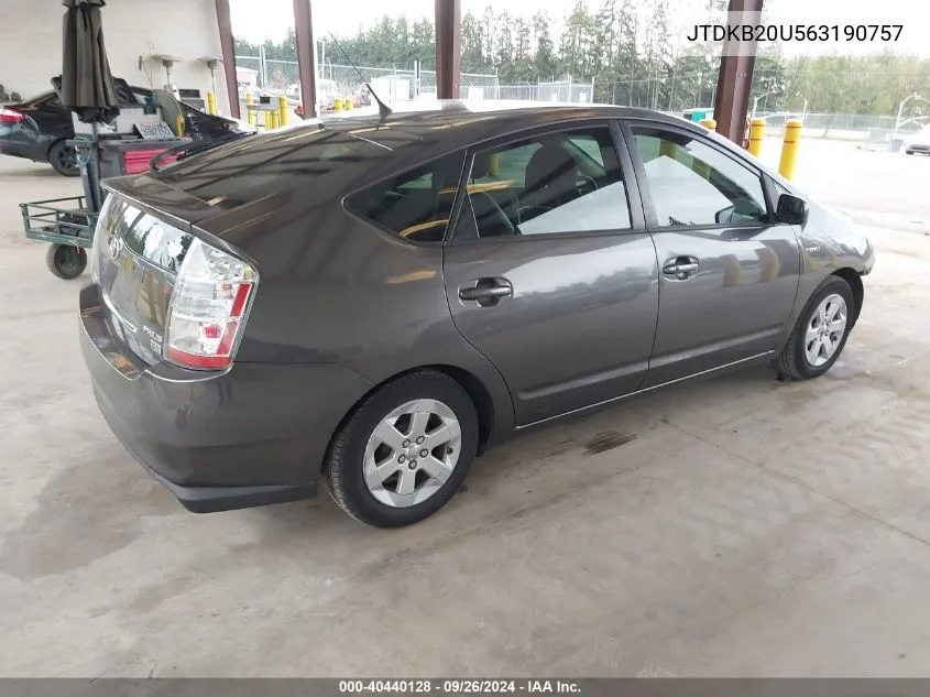 JTDKB20U563190757 2006 Toyota Prius