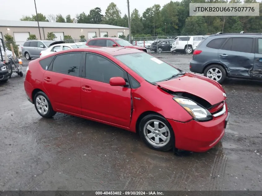 2006 Toyota Prius VIN: JTDKB20U667507776 Lot: 40453402