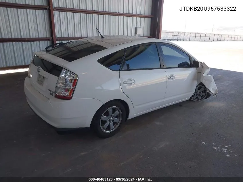 JTDKB20U967533322 2006 Toyota Prius