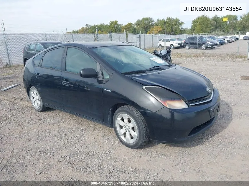 2006 Toyota Prius VIN: JTDKB20U963143554 Lot: 40467295