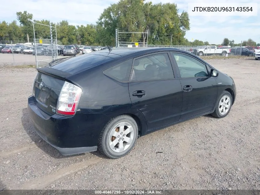 2006 Toyota Prius VIN: JTDKB20U963143554 Lot: 40467295