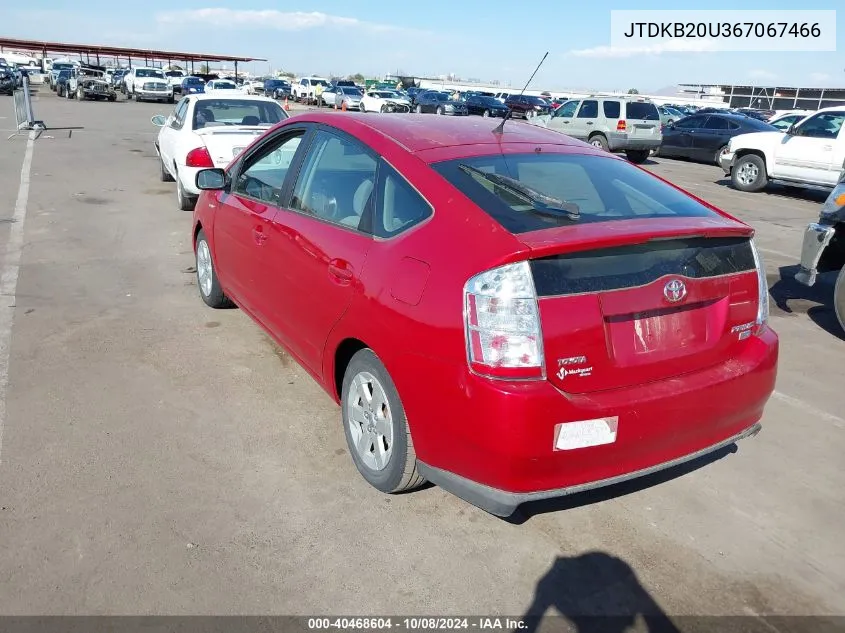 2006 Toyota Prius VIN: JTDKB20U367067466 Lot: 40468604