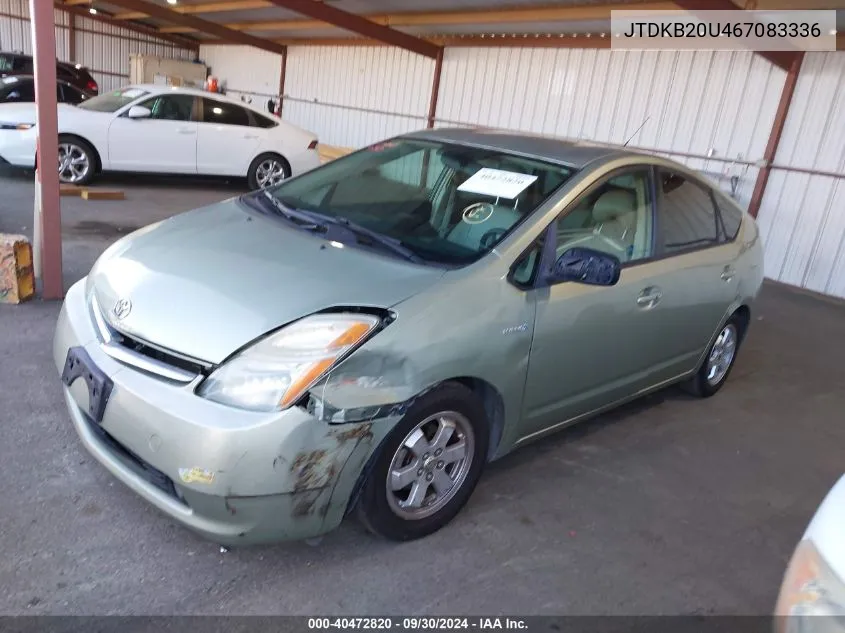 2006 Toyota Prius VIN: JTDKB20U467083336 Lot: 40472820