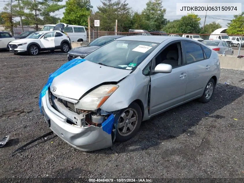 2006 Toyota Prius VIN: JTDKB20U063150974 Lot: 40484979