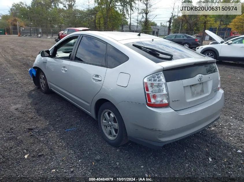 2006 Toyota Prius VIN: JTDKB20U063150974 Lot: 40484979