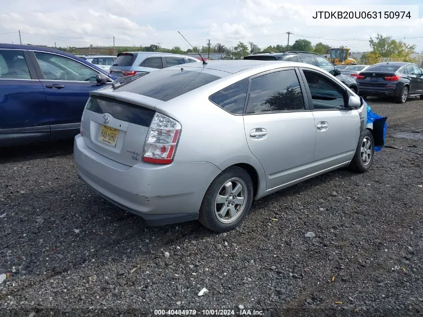 2006 Toyota Prius VIN: JTDKB20U063150974 Lot: 40484979