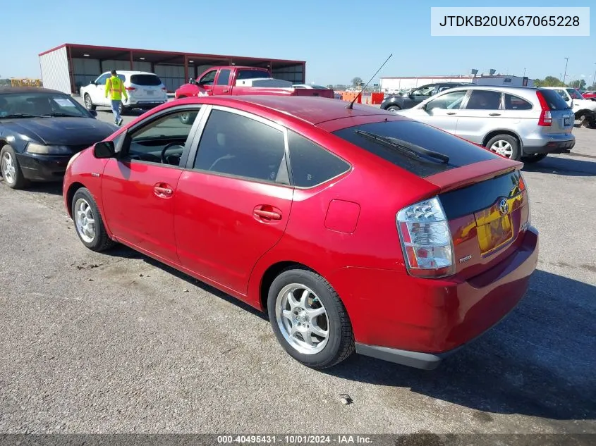 2006 Toyota Prius VIN: JTDKB20UX67065228 Lot: 40495431