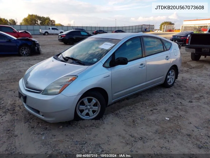 2006 Toyota Prius VIN: JTDKB20U567073608 Lot: 40507210