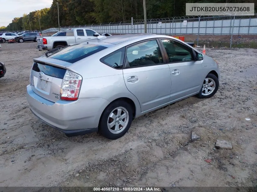 2006 Toyota Prius VIN: JTDKB20U567073608 Lot: 40507210