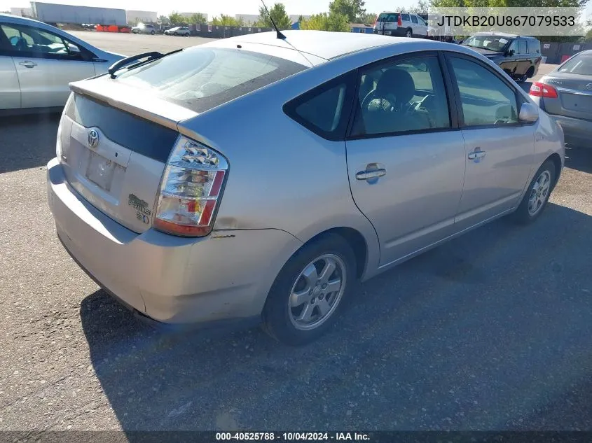 2006 Toyota Prius VIN: JTDKB20U867079533 Lot: 40525788