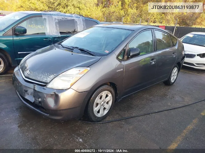 2006 Toyota Prius VIN: JTDKB20U863193877 Lot: 40558272