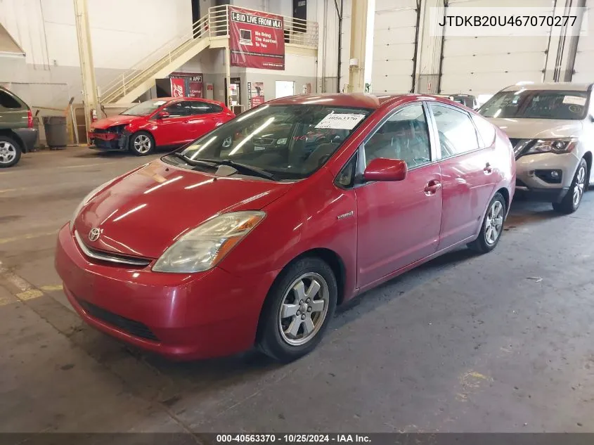 2006 Toyota Prius VIN: JTDKB20U467070277 Lot: 40563370