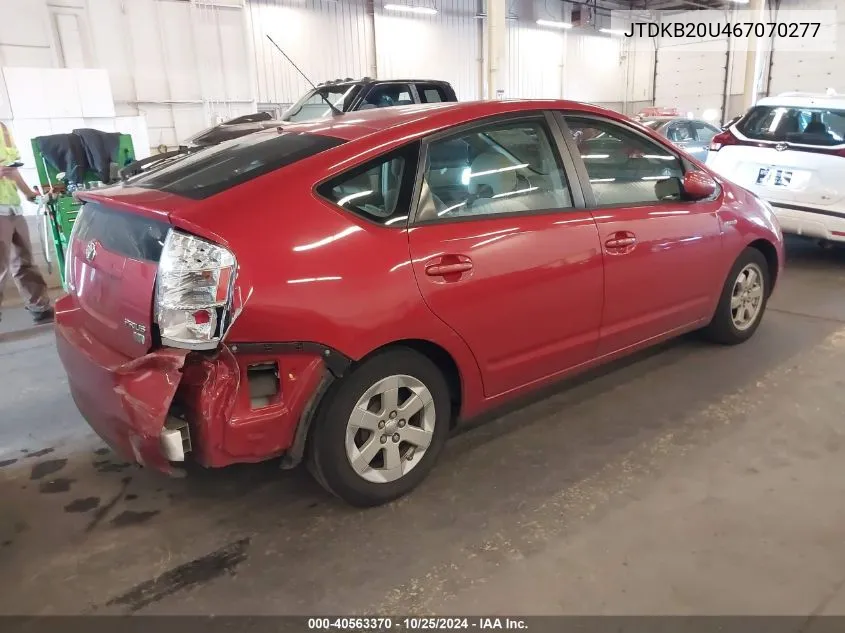 2006 Toyota Prius VIN: JTDKB20U467070277 Lot: 40563370