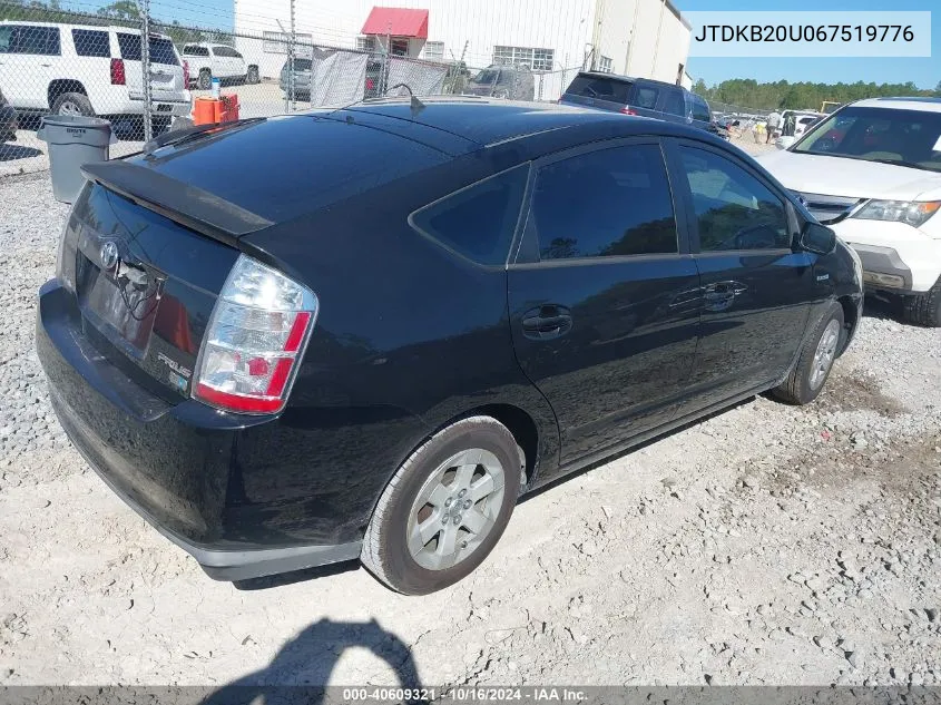 2006 Toyota Prius VIN: JTDKB20U067519776 Lot: 40609321