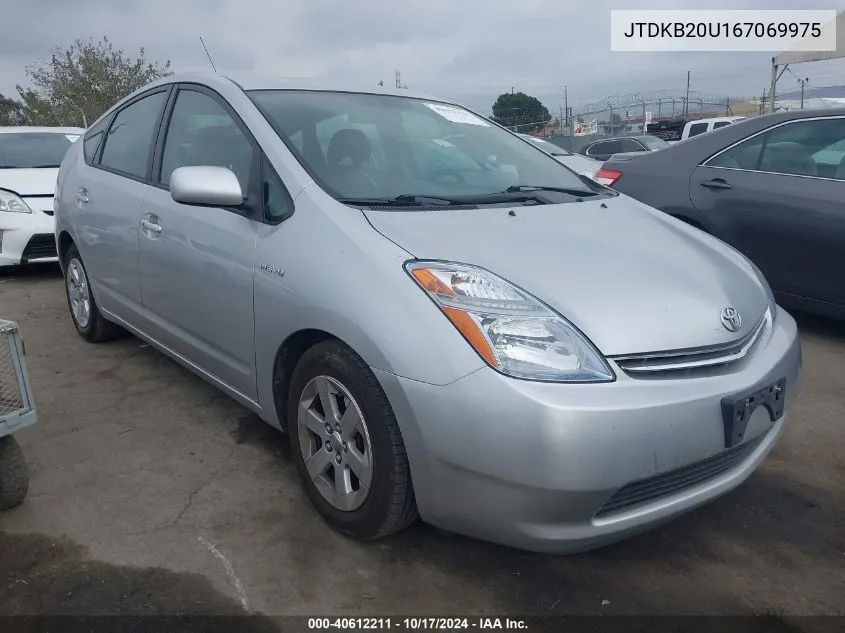 2006 Toyota Prius VIN: JTDKB20U167069975 Lot: 40612211