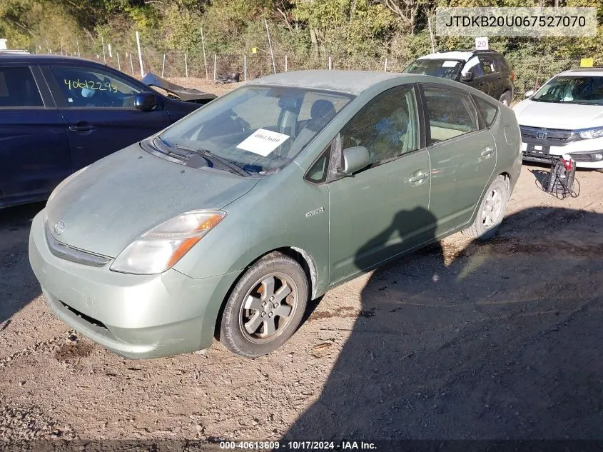 2006 Toyota Prius VIN: JTDKB20U067527070 Lot: 40613609