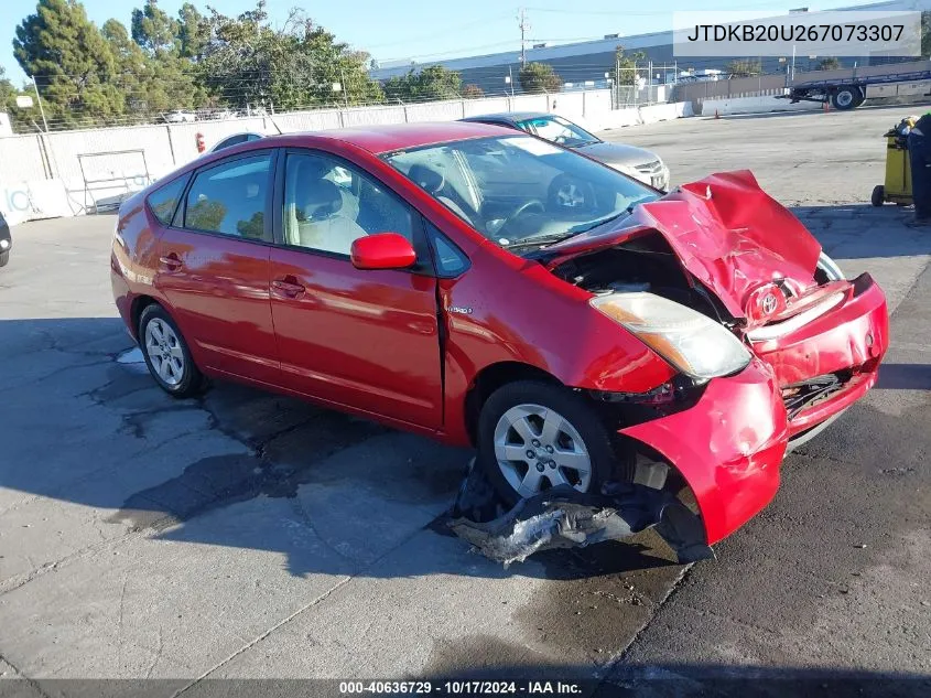 2006 Toyota Prius VIN: JTDKB20U267073307 Lot: 40636729