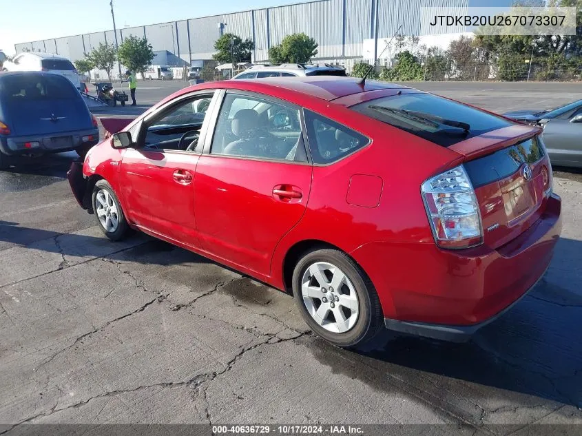 2006 Toyota Prius VIN: JTDKB20U267073307 Lot: 40636729