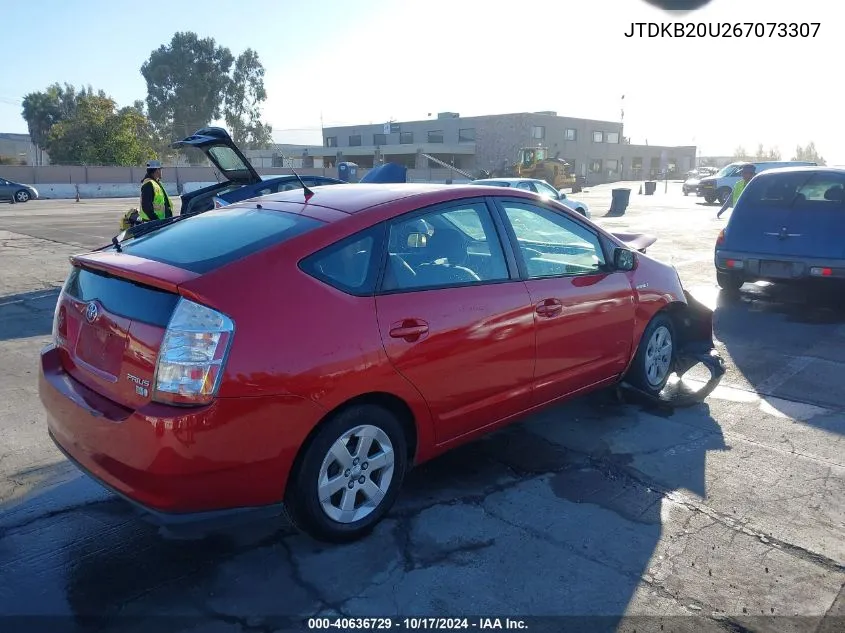 2006 Toyota Prius VIN: JTDKB20U267073307 Lot: 40636729