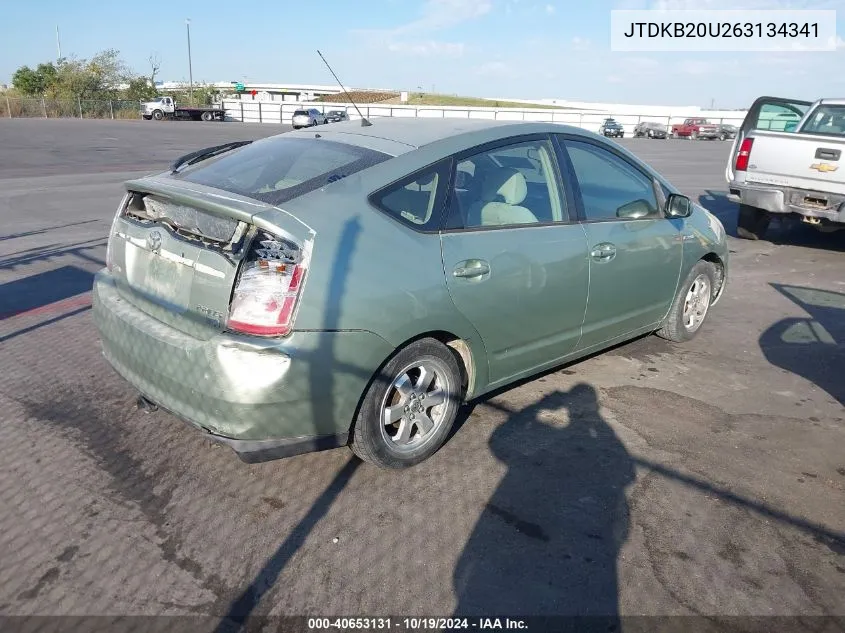 2006 Toyota Prius VIN: JTDKB20U263134341 Lot: 40653131